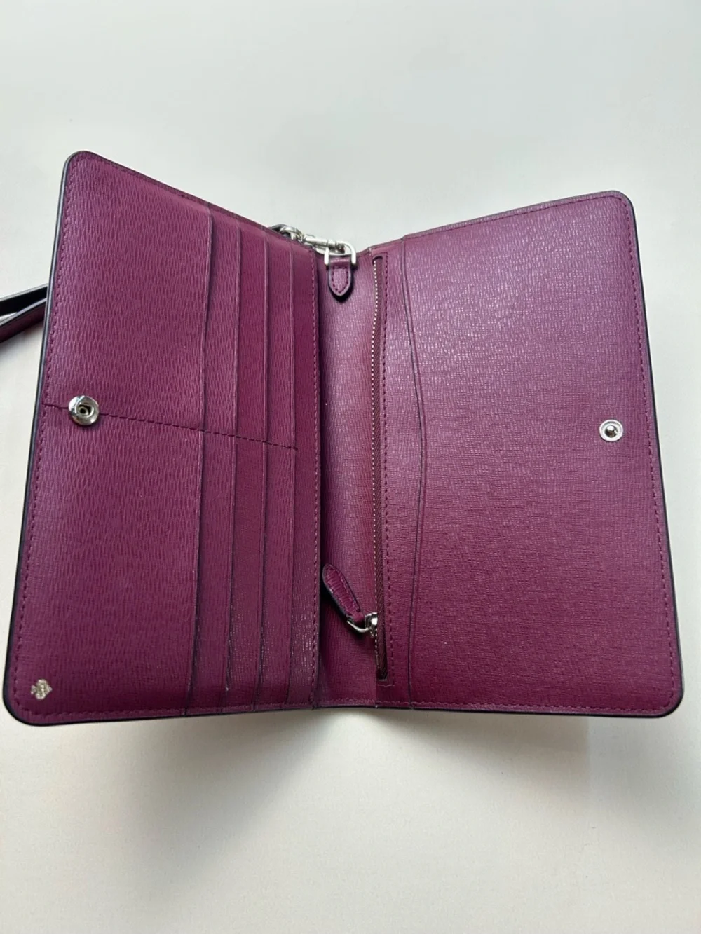 kate spade Plum Leather Wristlet Clutch with Detachable Strap